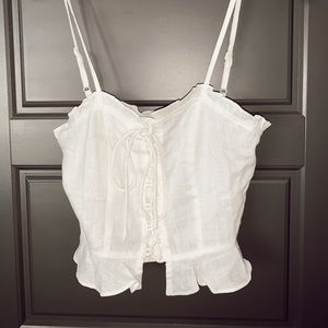Soft white cropped blouse